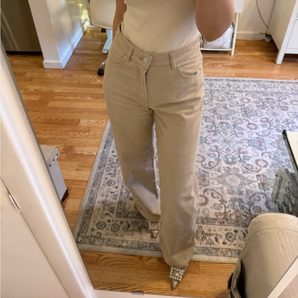 Corduroy wide pants